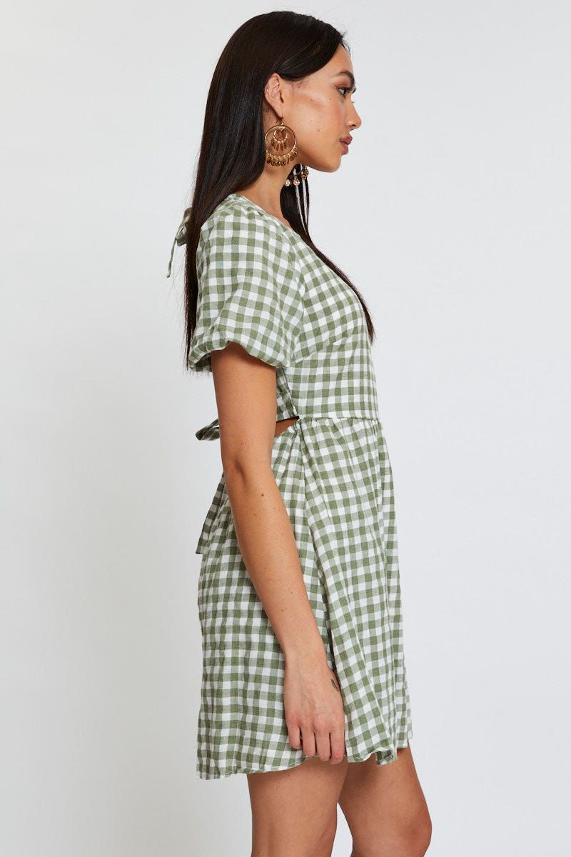 Check Mini Dress Short Sleeve sold by Ally Fashion product image thumbnail 4