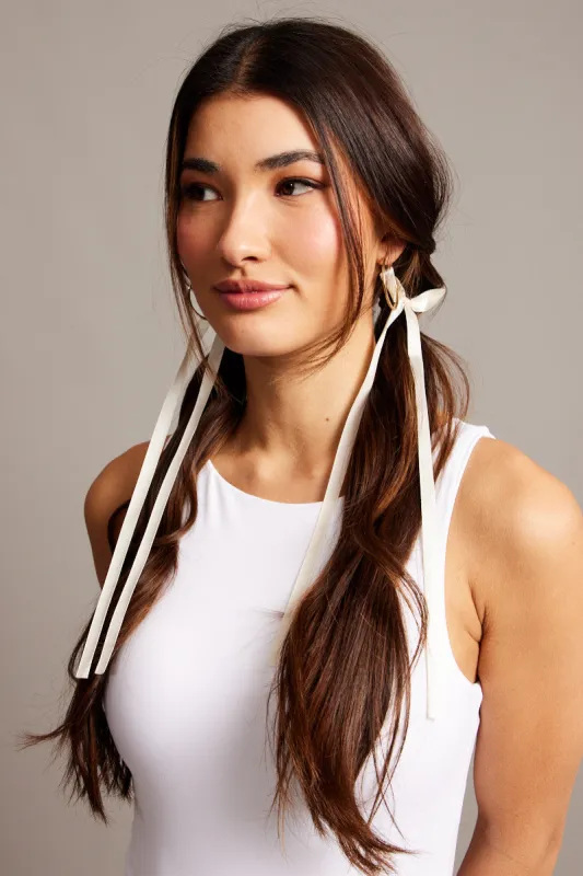 White 2 Pack Mini Bow Claw Clips sold by Ally Fashion