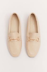White Flat Loafers With Buckle sold by Ally Fashion