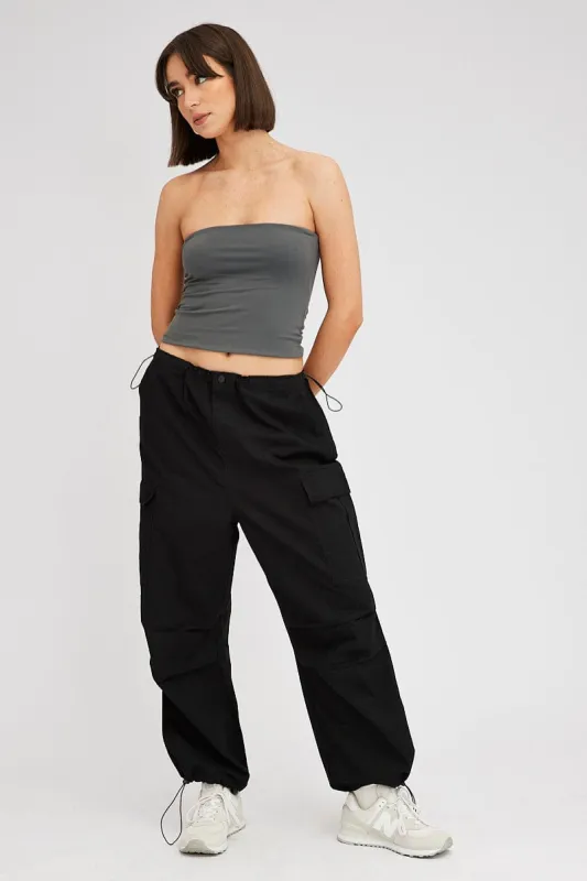 Black Parachute Pants Low Rise sold by Ally Fashion
