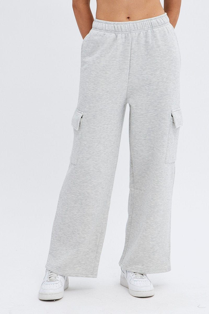 Grey Cargo Track Pants High Rise sold by Ally Fashion product image thumbnail 2