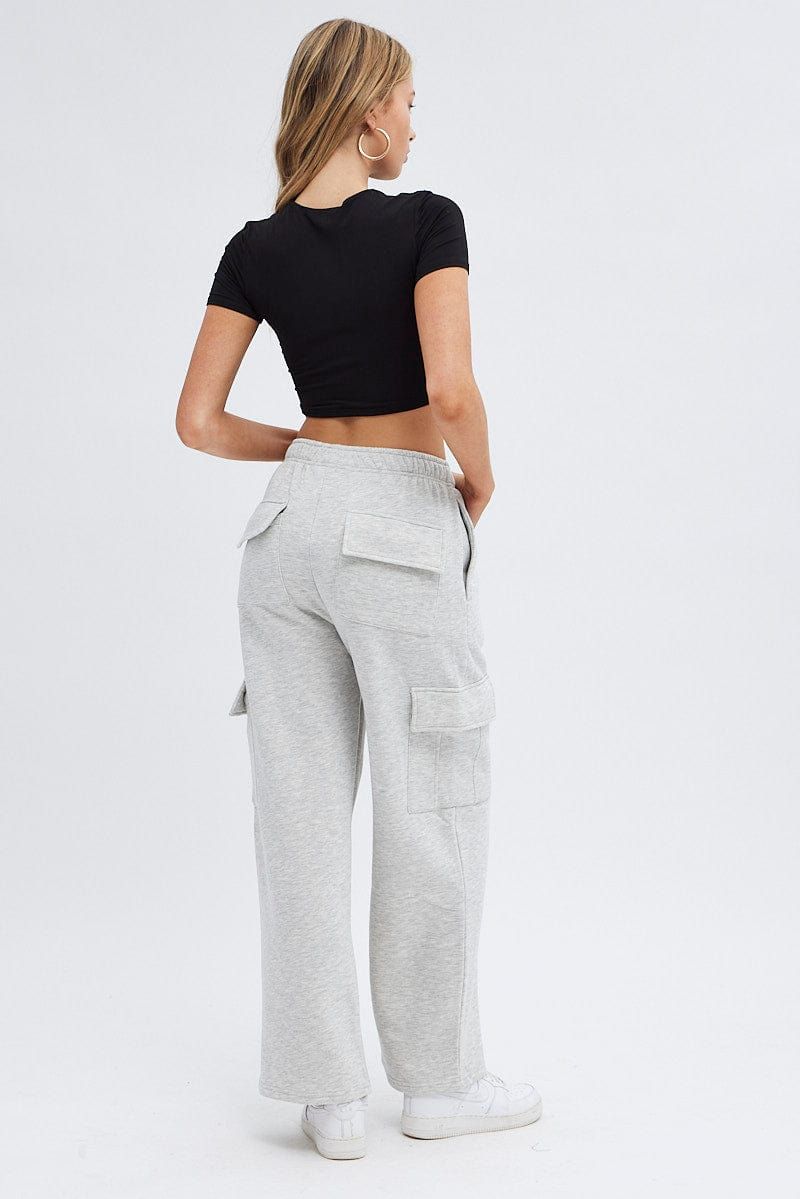 Grey Cargo Track Pants High Rise sold by Ally Fashion product image thumbnail 5