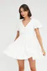 White Fit And Flare Dress Short Sleeve Mini sold by Ally Fashion