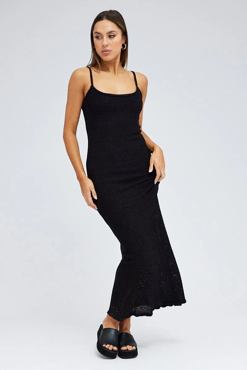 Black Knit Dress Maxi Crochet sold by Ally Fashion product image thumbnail 3
