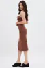 Brown Ribbed Bodycon Midi Dress sold by Ally Fashion