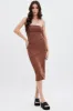 Brown Ribbed Bodycon Midi Dress sold by Ally Fashion