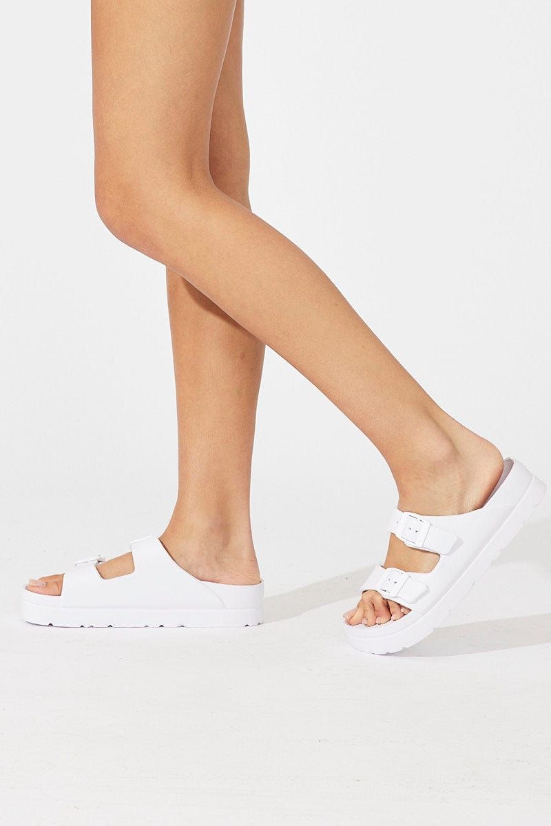 White Double Buckle Chunky Sandals sold by Ally Fashion product image thumbnail 2