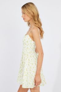 White Ditsy Fit and Flare Sleeveless Dress sold by Ally Fashion