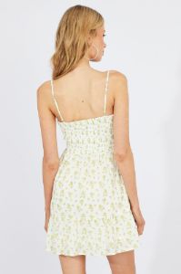 White Ditsy Fit and Flare Sleeveless Dress sold by Ally Fashion