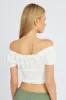 White Ruched Top Short Sleeve sold by Ally Fashion