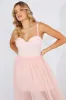 Pink Midi Dress Tulle Corset Detail Occasion Dress sold by Ally Fashion