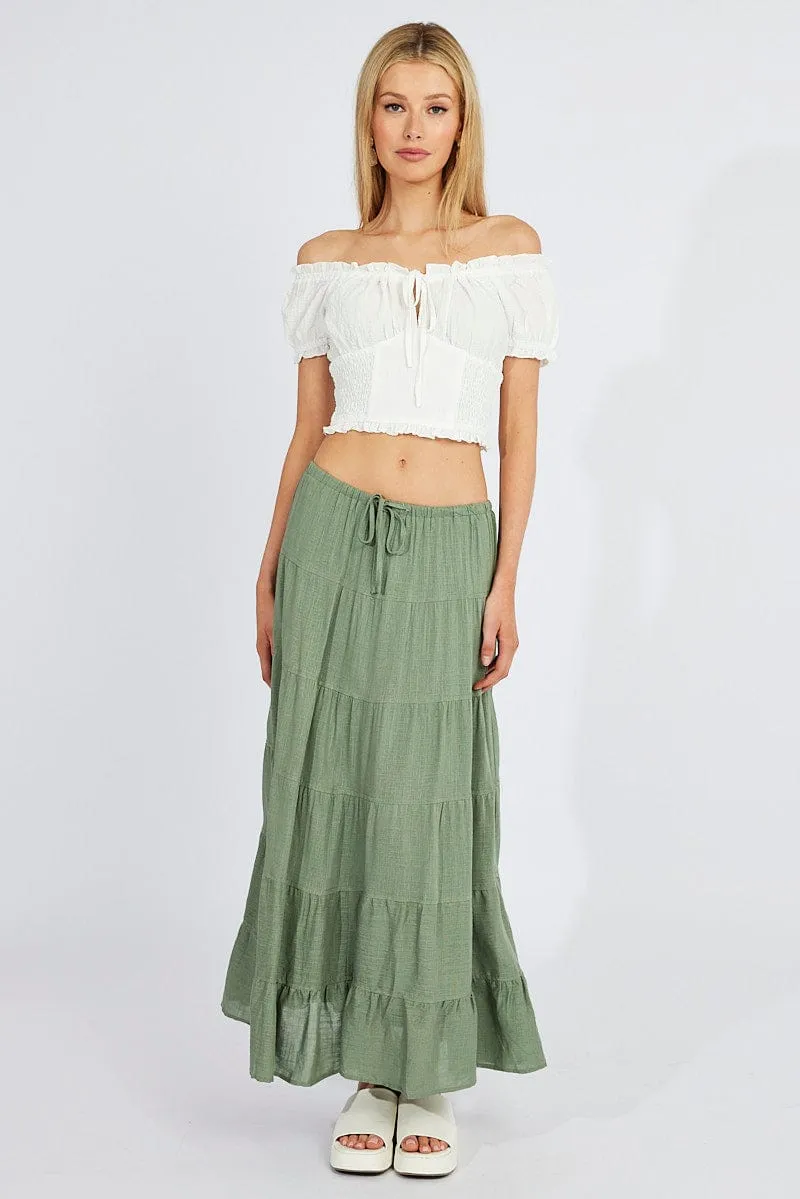 White Ruched Top Short Sleeve sold by Ally Fashion