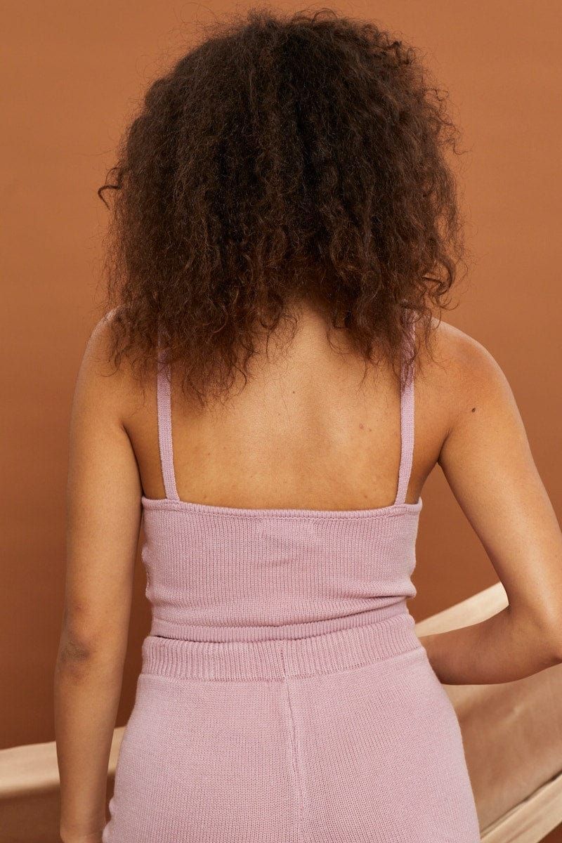 Purple Ruched Front Knit Crop Top sold by Ally Fashion product image thumbnail 3