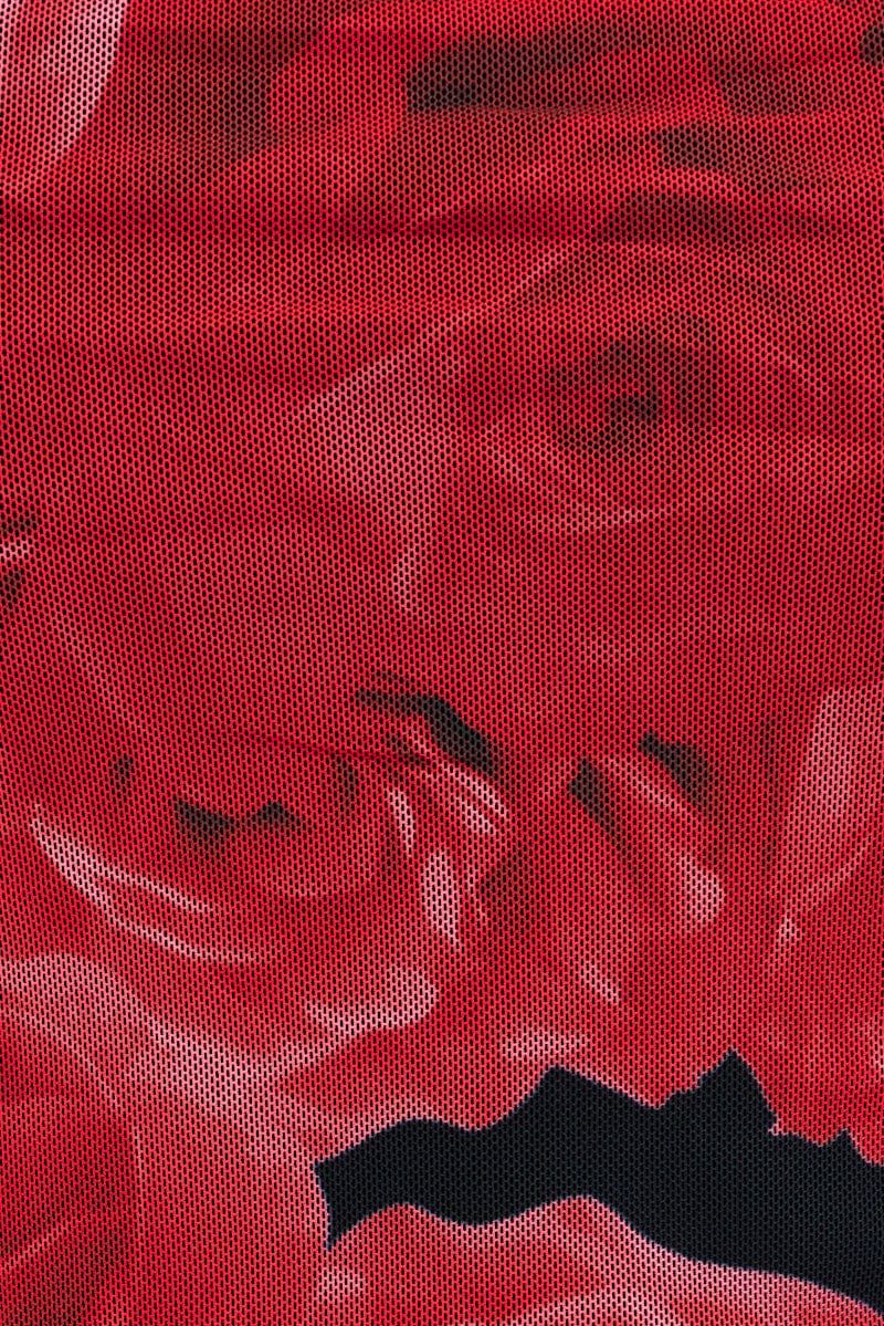 Red Abstract Singlet Straps Mesh Abstract Print sold by Ally Fashion product image thumbnail 6