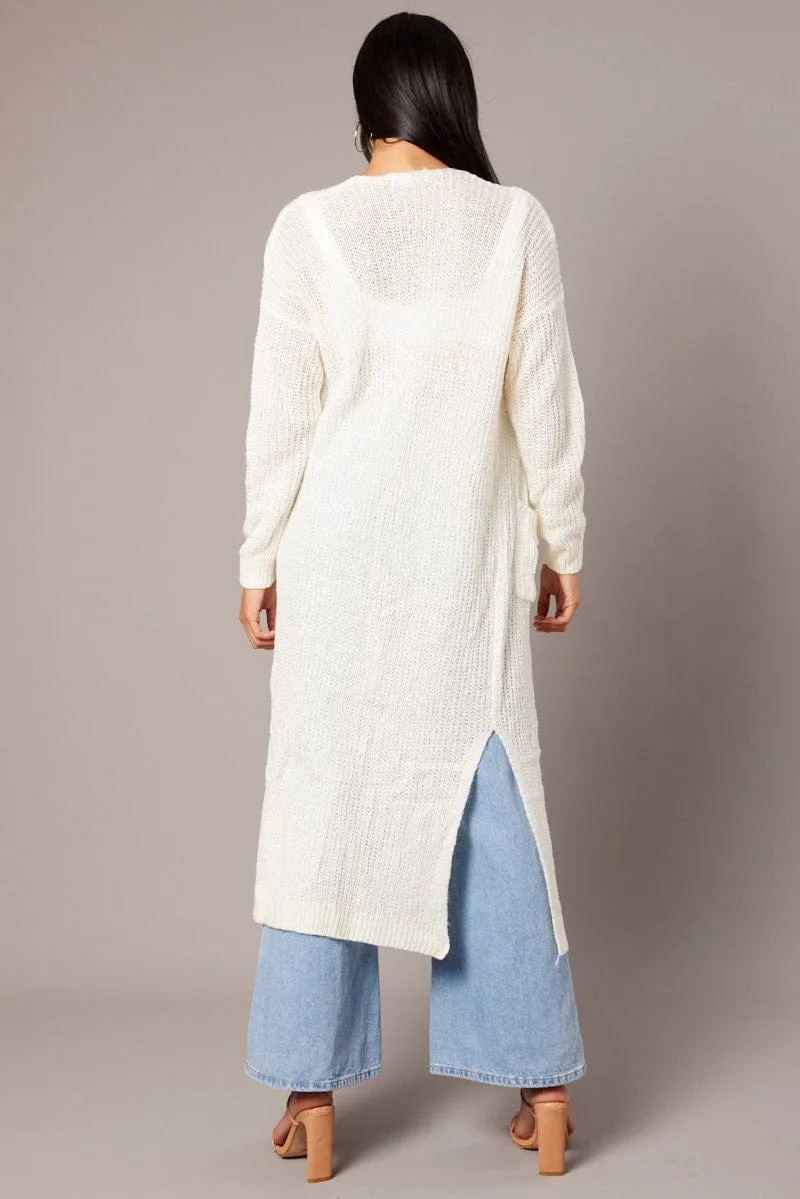 White Knit Cardigan sold by Ally Fashion product image thumbnail 5