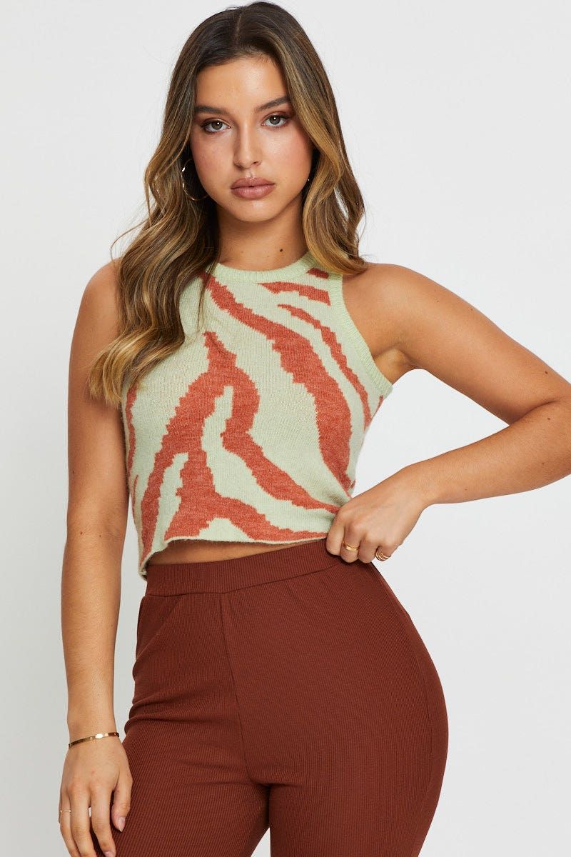 Print Knit Top Sleeveless sold by Ally Fashion product image thumbnail 3