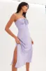 Purple Midi Dress Sleeveless Ruched Bust sold by Ally Fashion