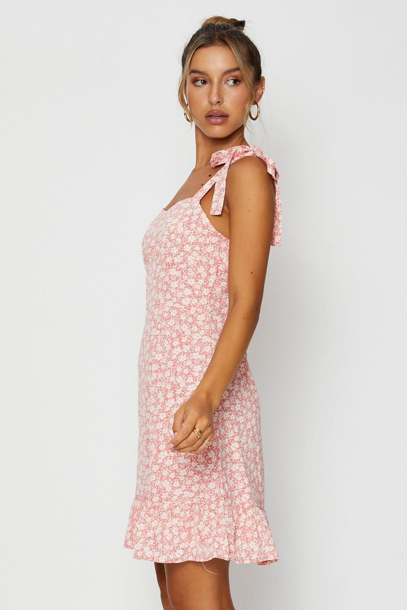 Print Mini Dress Sleeveless Tie Shoulder sold by Ally Fashion product image thumbnail 4