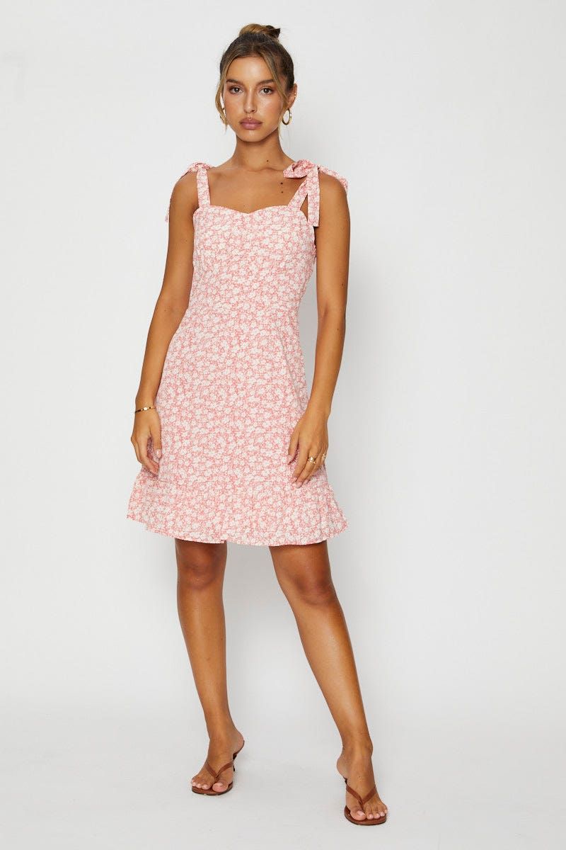 Print Mini Dress Sleeveless Tie Shoulder sold by Ally Fashion product image thumbnail 2