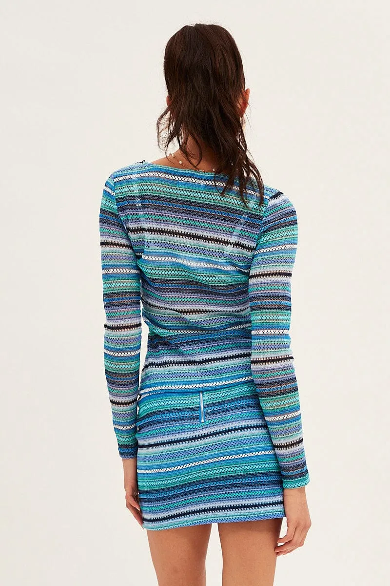 Multi Colour Tie Bolero Long Sleeve Top Crochet sold by Ally Fashion product image thumbnail 5