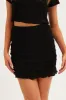 Black Mini Skirt Bodycon Mesh Textured Detail sold by Ally Fashion