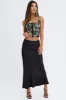 Black Floral Corset Top Sleeveless Square Neck Hook & Eye sold by Ally Fashion