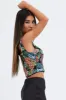 Black Floral Corset Top Sleeveless Square Neck Hook & Eye sold by Ally Fashion