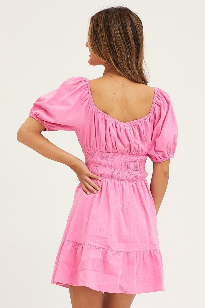 Pink Skater Dress Short Sleeve Mini sold by Ally Fashion product image thumbnail 5