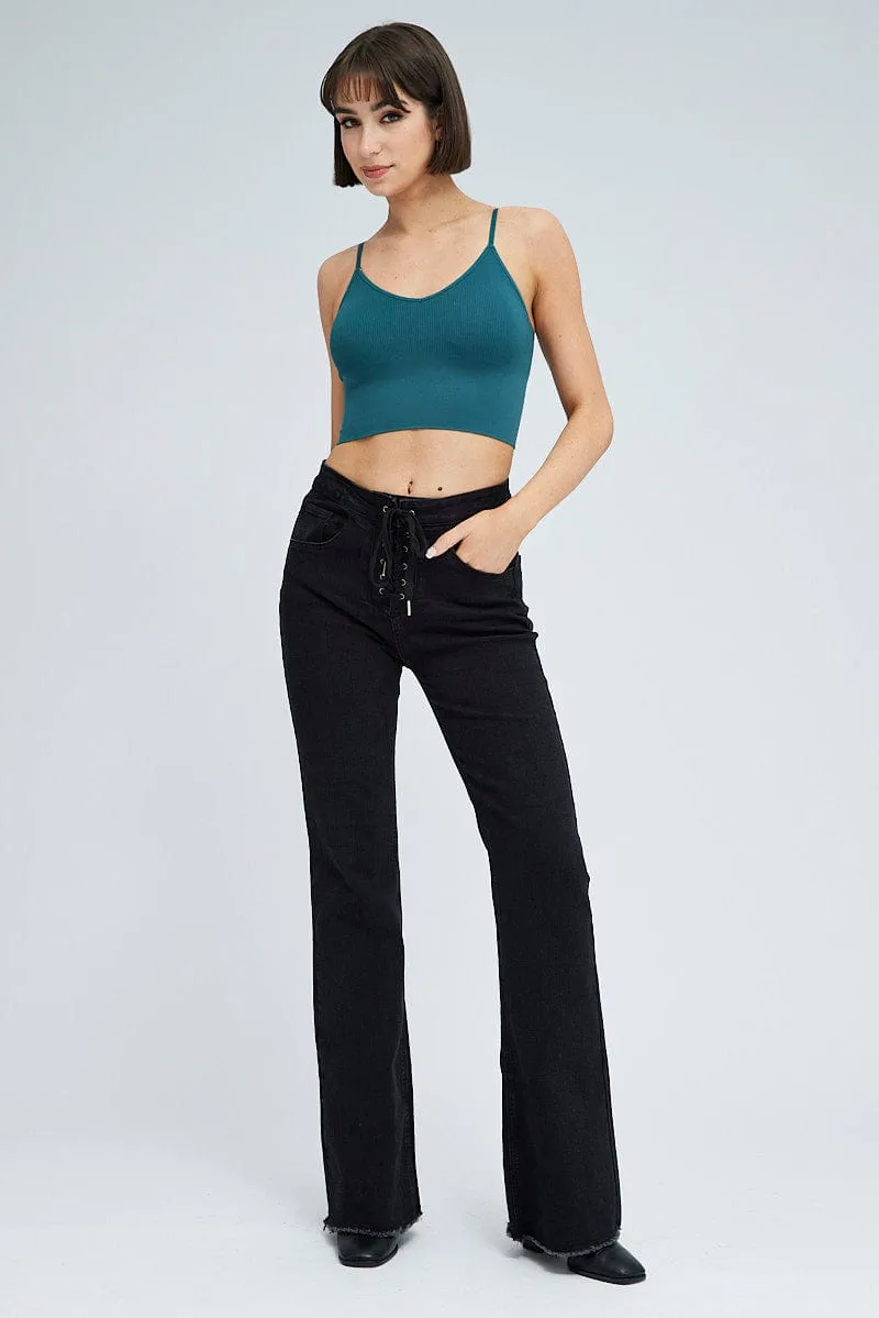 Blue Crop Singlet Top Seamless sold by Ally Fashion product image thumbnail 2