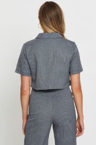 Stripe Wrap Top Short Sleeve Crop sold by Ally Fashion