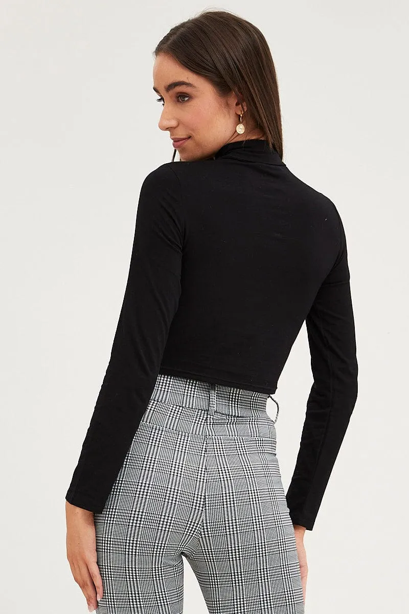 Black Top Long Sleeve High Neck sold by Ally Fashion product image thumbnail 5