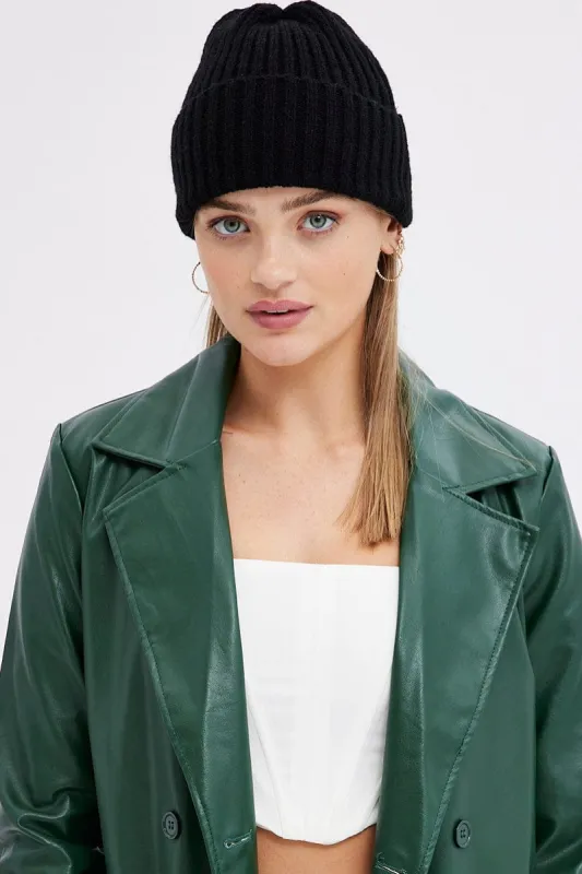 Black Rib Beanie sold by Ally Fashion