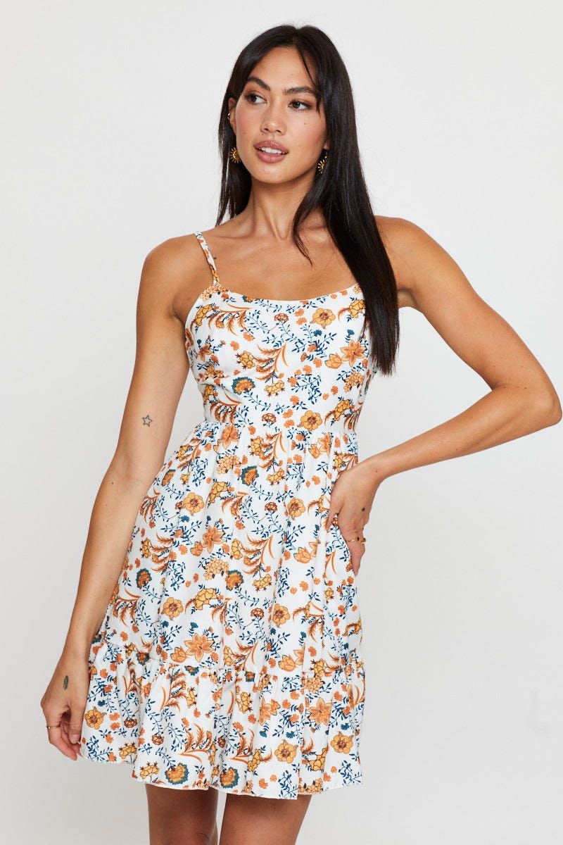 Print Mini Dress Sleeveless Scoop Neck sold by Ally Fashion