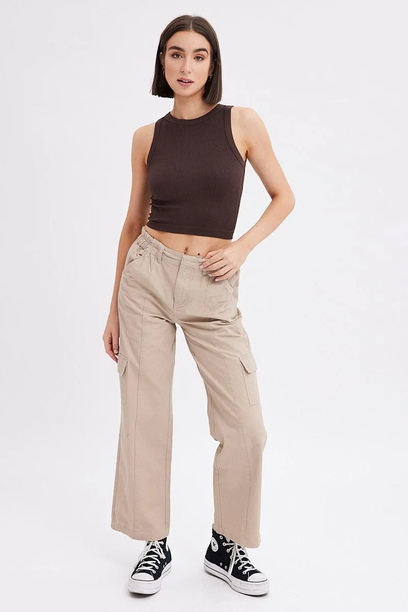 Beige Cargo Pants Mid Rise sold by Ally Fashion product image thumbnail 3