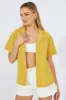 Yellow Shirt Short Sleeve Collared Neck sold by Ally Fashion