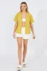 Yellow Shirt Short Sleeve Collared Neck sold by Ally Fashion