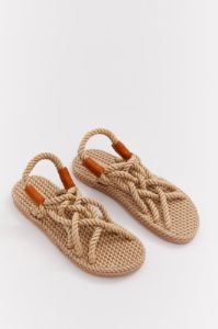 Beige Flat Rope Sandals sold by Ally Fashion