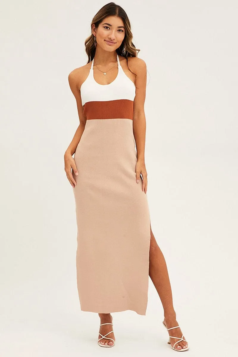 Multi Colorblock Kint Midi Dress sold by Ally Fashion product image thumbnail 3