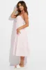 Pink Midi Dress Sleeveless Ruched Tiered sold by Ally Fashion