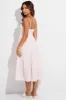 Pink Midi Dress Sleeveless Ruched Tiered sold by Ally Fashion