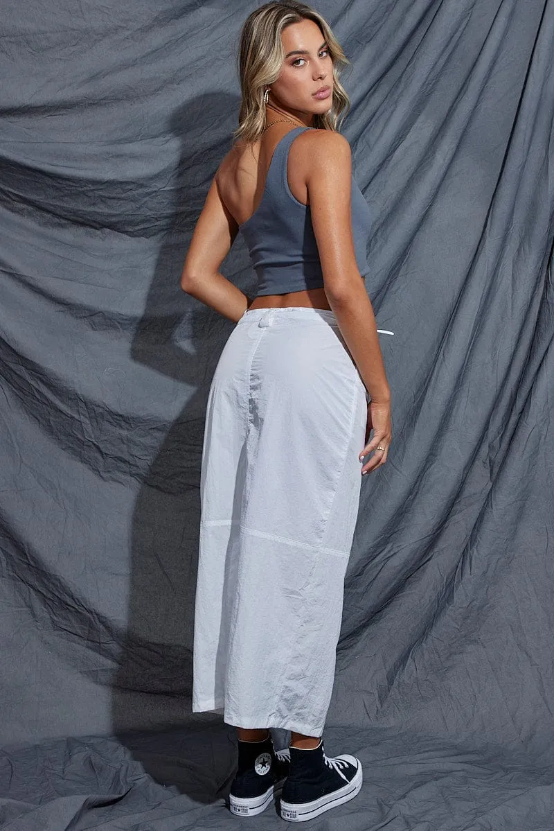 White Parachute Skirt Cargo Mid Rise sold by Ally Fashion product image thumbnail 5