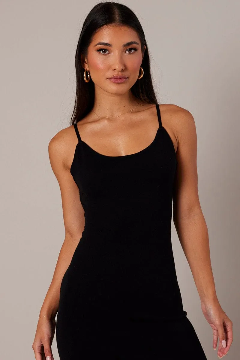 Black Knit Dress Sleeveless Maxi sold by Ally Fashion product image thumbnail 4