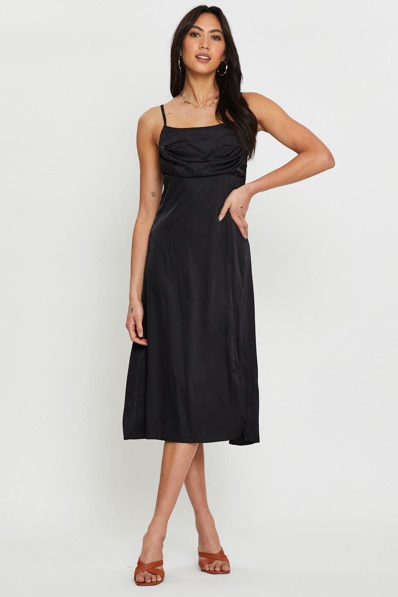 Black Slip Dress Midi sold by Ally Fashion