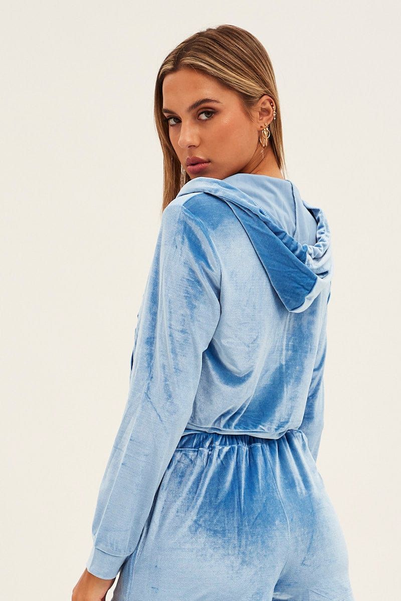 Blue Velvet Jacket Long Sleeve Hoodie sold by Ally Fashion product image thumbnail 5