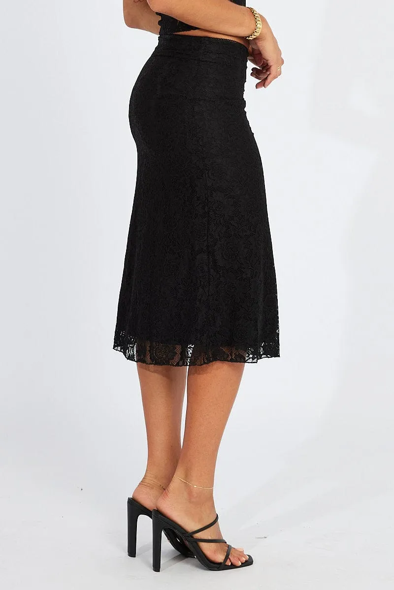 Black Lace Skirt High Rise sold by Ally Fashion product image thumbnail 5