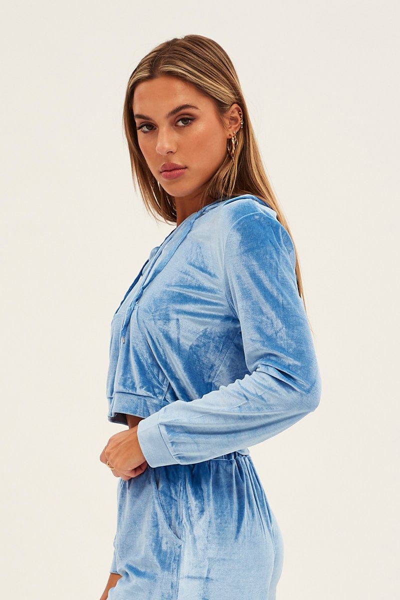 Blue Velvet Jacket Long Sleeve Hoodie sold by Ally Fashion product image thumbnail 4