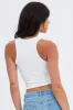 White Crop Tank Top Sleeveless Graphic Print sold by Ally Fashion