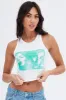 White Crop Tank Top Sleeveless Graphic Print sold by Ally Fashion