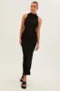Black Maxi Dress High Neck Sleeveless sold by Ally Fashion