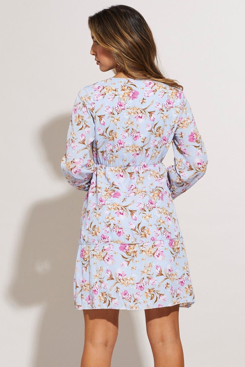 Print Mini Dress Long Sleeve sold by Ally Fashion product image thumbnail 4